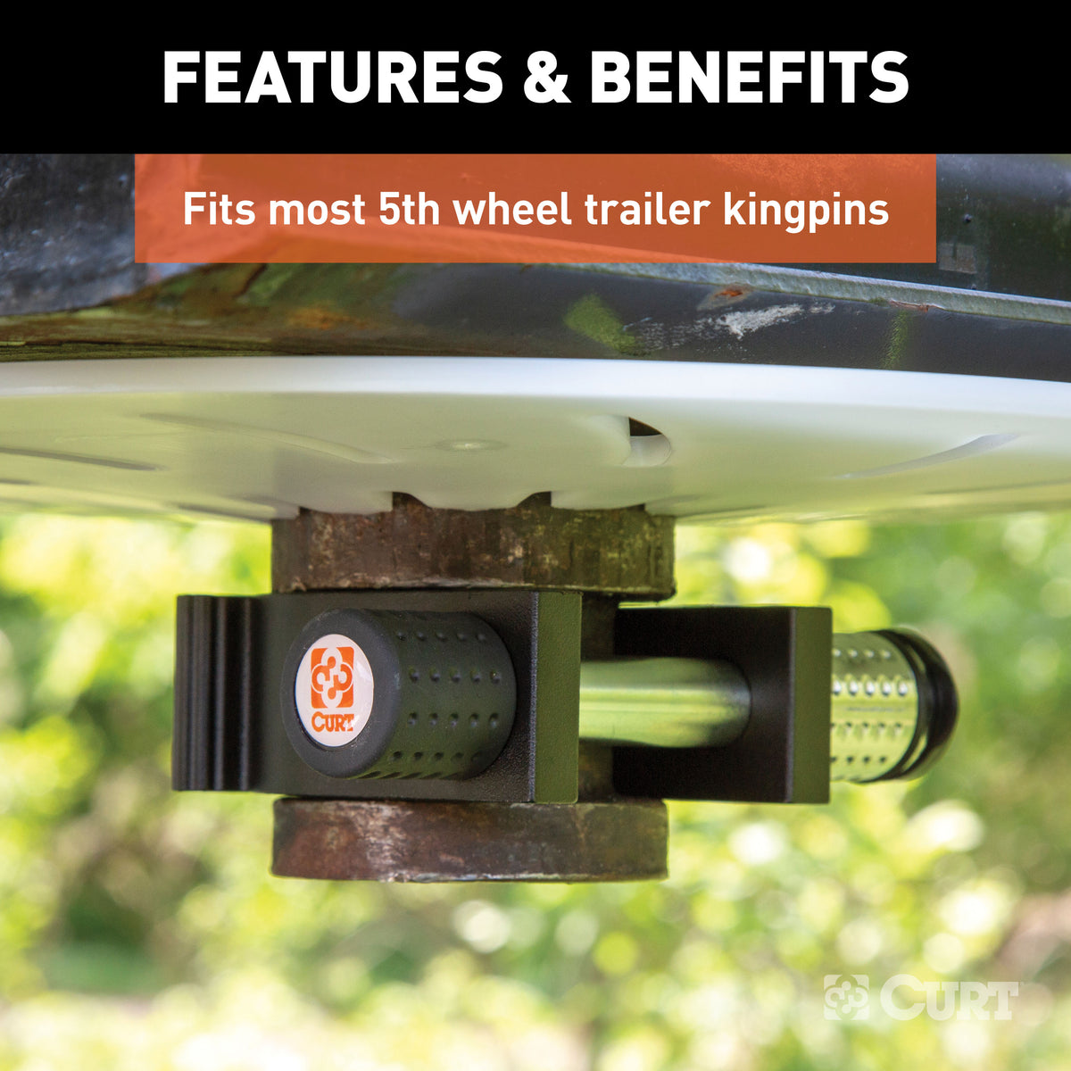 CURT 23255 5th Wheel Trailer Lock for 2-Inch King Pin