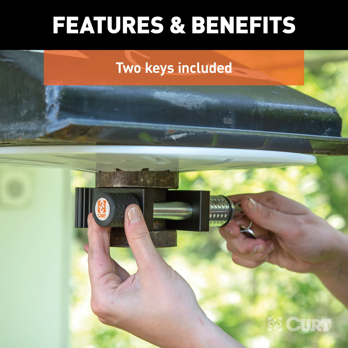 CURT 23255 5th Wheel Trailer Lock for 2-Inch King Pin