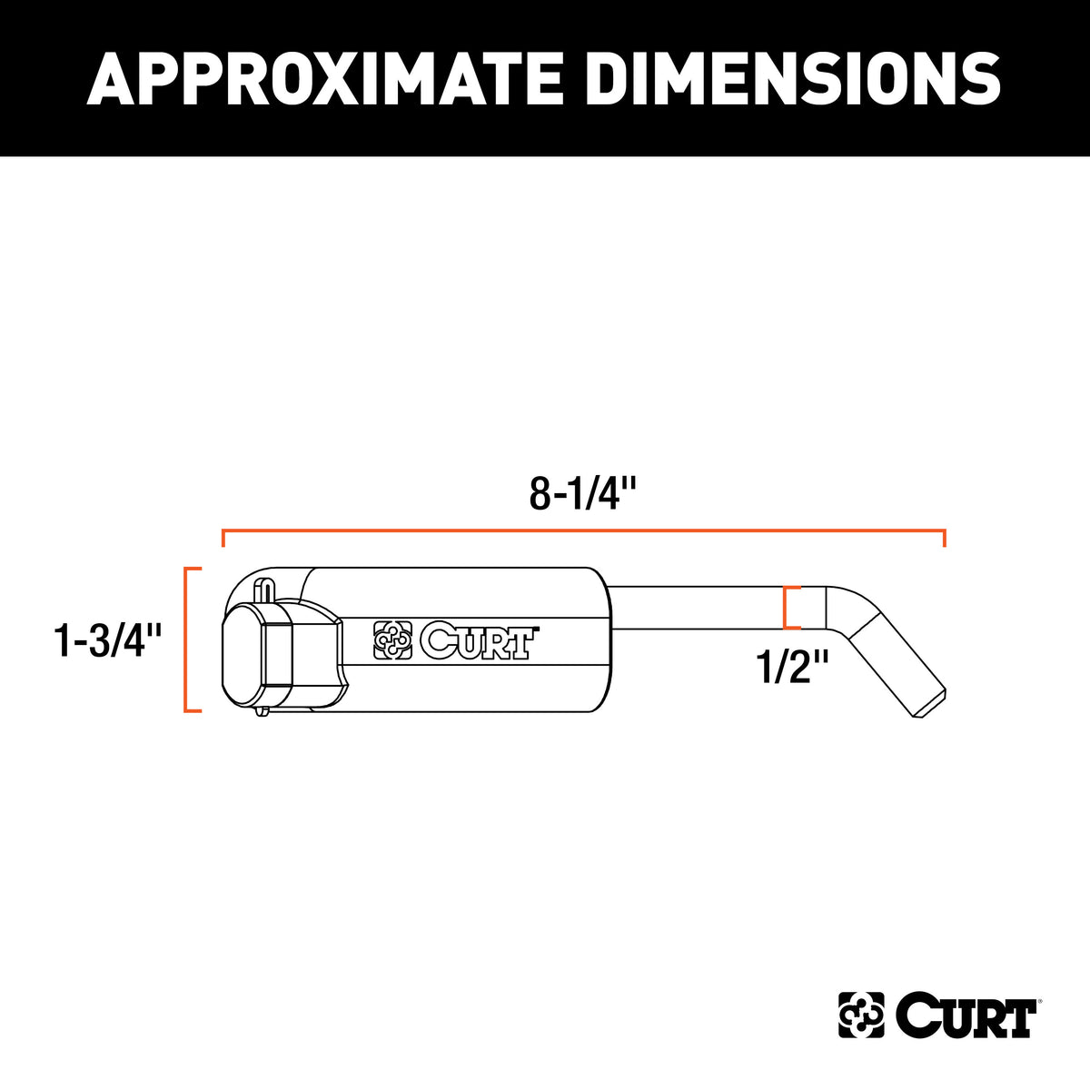 CURT 23256 5th Wheel Base Rail Lock, 1/2-Inch Pin Diameter, Fits All Industry-Standard Rails
