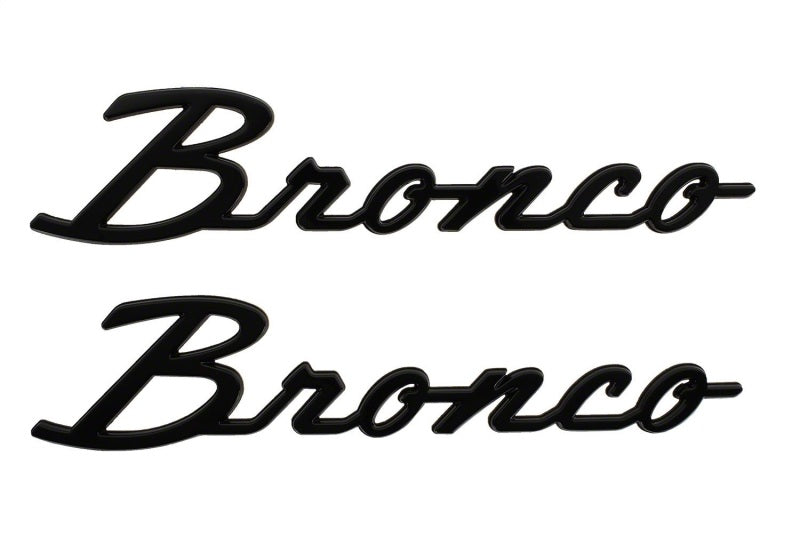 Ford Racing 21-24 Bronco Classic Script Fender Badge Kit - Gloss Black