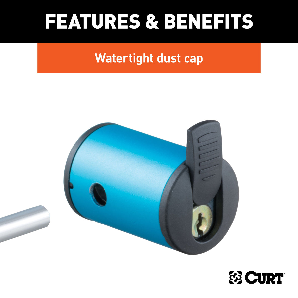 CURT 23503 Right-Angle Trailer Coupler Lock, 1/4-Inch Pin Diameter, Up to 3-Inch Span