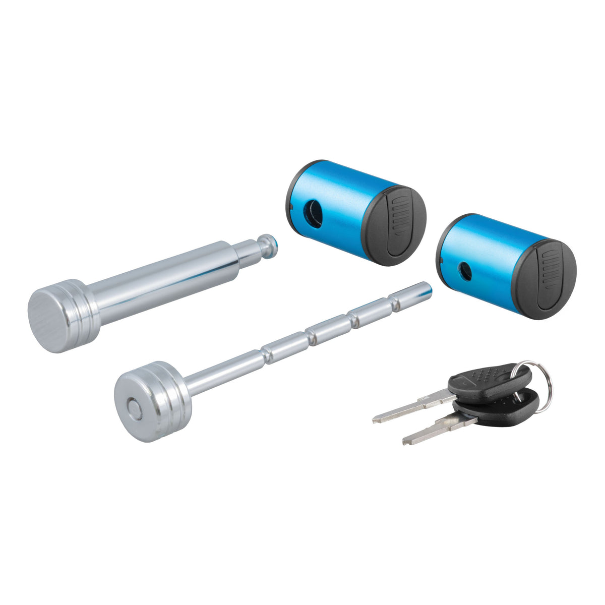 CURT 23505 Right-Angle Trailer Lock Set, 5/8-Inch Pin for 2-Inch Receiver, 1/4 x 3-Inch Coupler Span