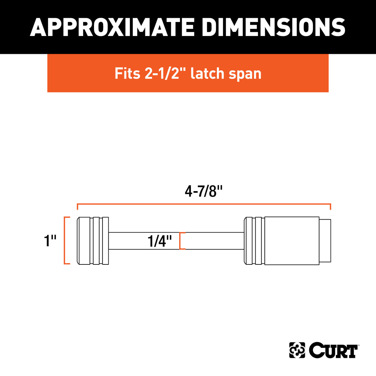 CURT 23522 Chrome Trailer Tongue Coupler Lock, 1/4-Inch Pin Diameter, Up to 2-1/2-Inch Span