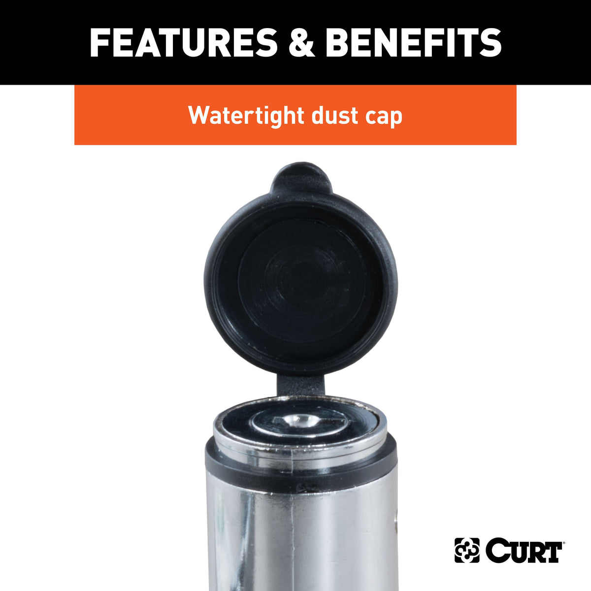 CURT 23522 Chrome Trailer Tongue Coupler Lock, 1/4-Inch Pin Diameter, Up to 2-1/2-Inch Span