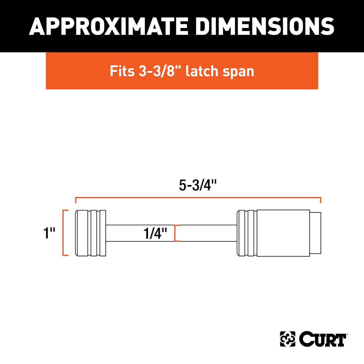 CURT 23523 Chrome Trailer Tongue Coupler Lock, 1/4-Inch Pin Diameter, Up to 3-3/8-Inch Span