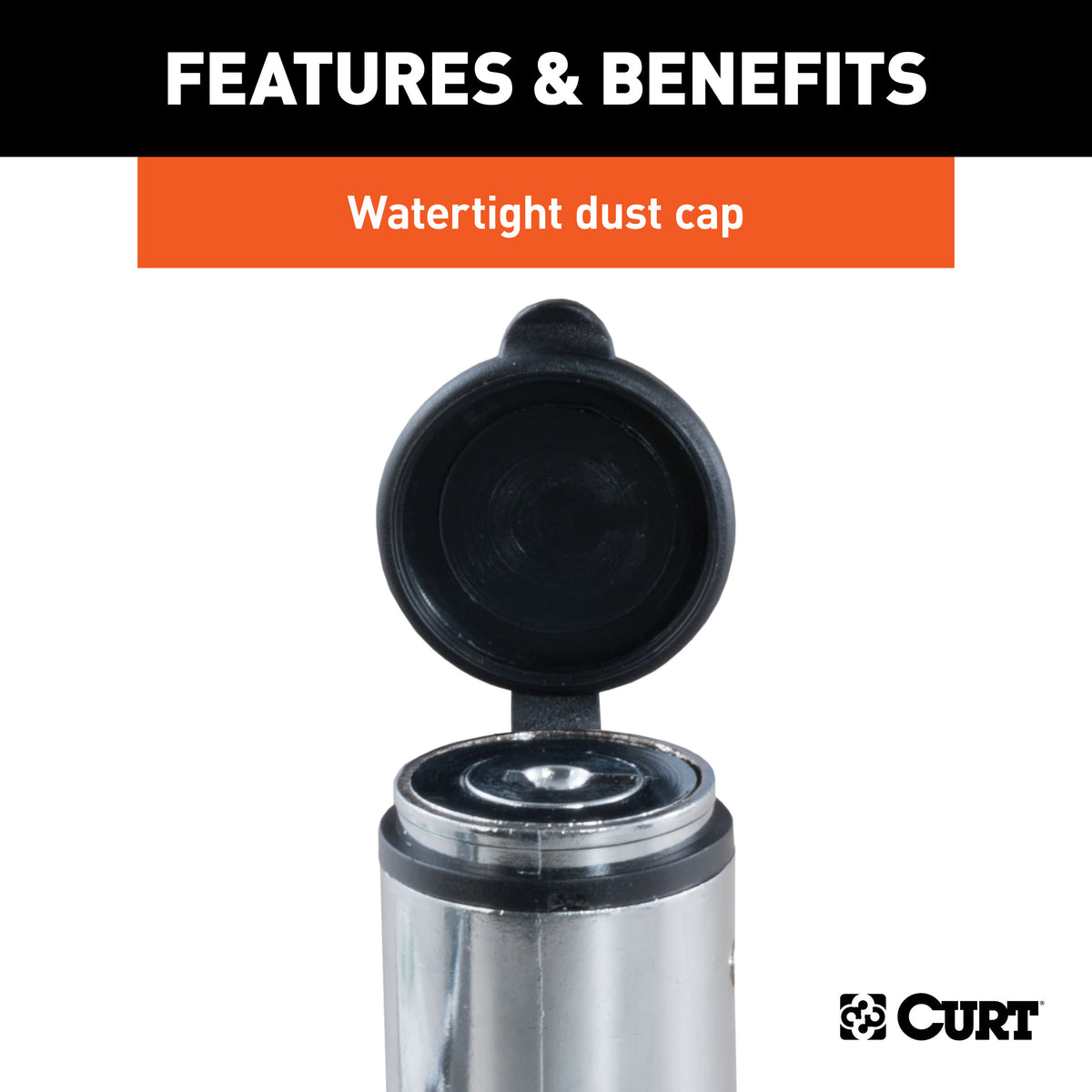 CURT 23523 Chrome Trailer Tongue Coupler Lock, 1/4-Inch Pin Diameter, Up to 3-3/8-Inch Span