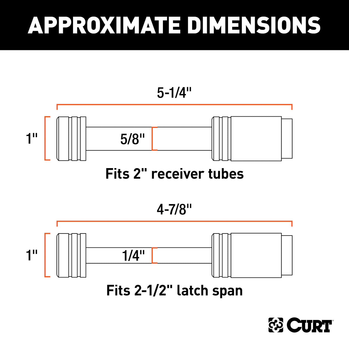 CURT 23527 Trailer Lock Set for 2-Inch Receiver, 2-1/2-Inch Coupler Latch Span