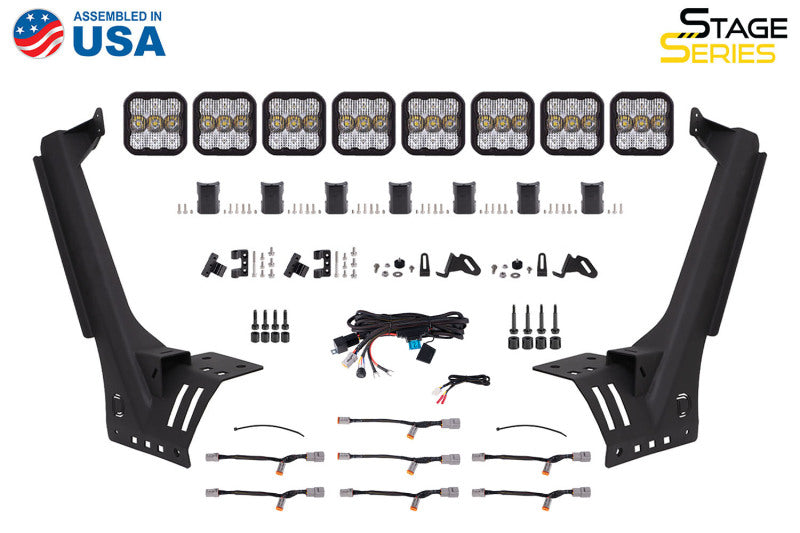 Diode Dynamics Jeep JL SS5 Pro CrossLink Windshield - White Combo Lightbar Kit - DD7262