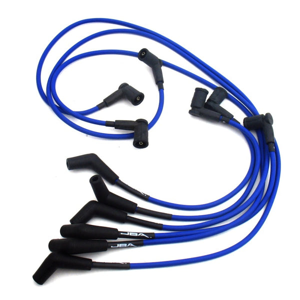 JBA 01-04 Ford Mustang 3.8L Ignition Wires - Blue - W06179 for 2001-2004 Ford Mustang - front view