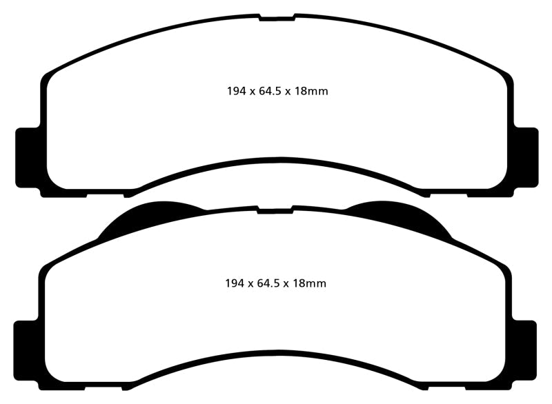 EBC 07-09 Ford Expedition 5.4 2WD Ultimax2 Rear Brake Pads - UD1279 for 2007-2017 Ford Expedition - front view