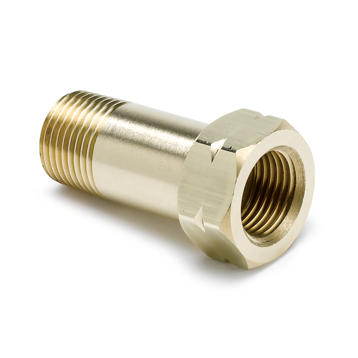 Autometer Fitting Adapter 3/8in NPT Male Extension Brass for Mechanical Temperature Gauge - 2373