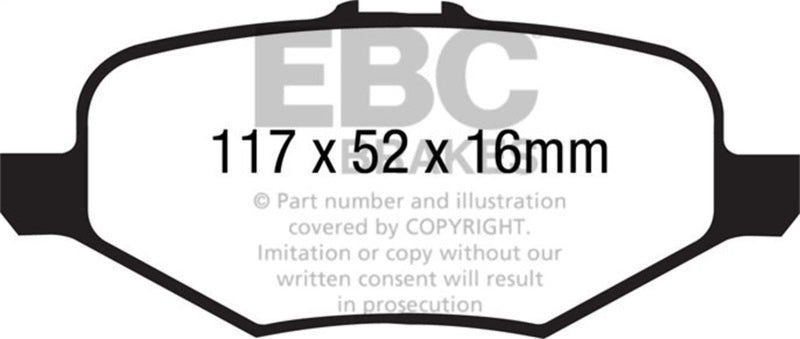 EBC 13+ Ford Taurus 3.5 Twin Turbo SHO Redstuff Rear Brake Pads - DP31887C