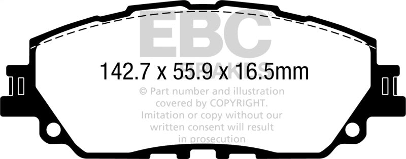 EBC 2019+ Lexus UX200 2.0L Turbo Greenstuff Front Brake Pads - DP62378