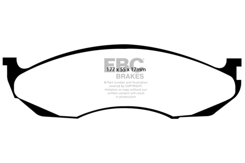 EBC Brakes Extra Duty Performance Truck and SUV Brake Pads - ED91022 for 1990-2006 Jeep Wrangler - front view