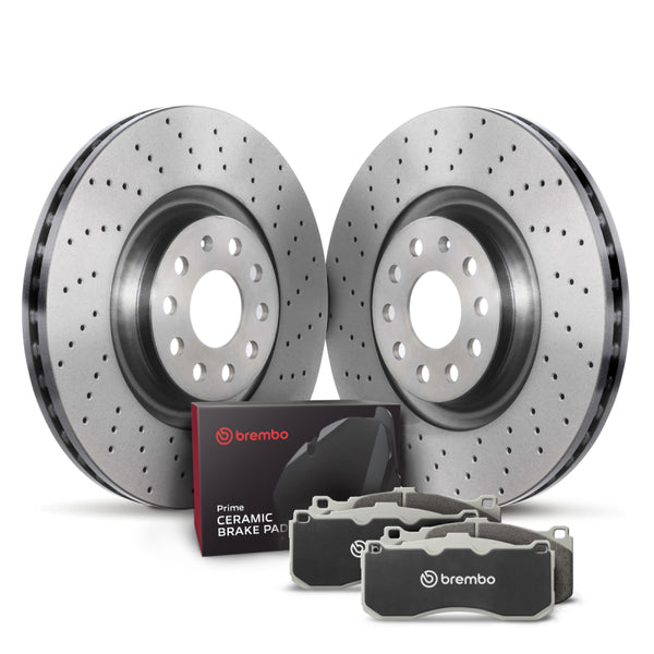 Brembo OE 12-13 Volkswagen Golf R/10-21 GTI Rear Disc Brake Kit - KTX0155 for 2010-2021 Volkswagen Golf