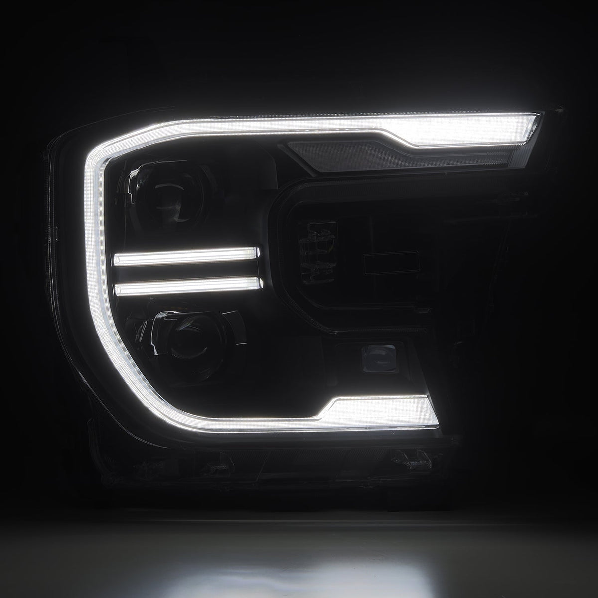 AlphaRex 24-26 Ford Ranger LUXX LED Proj Headlights Blk w/Activ Light/Seq Signal/Switchback - 880903 for 2024-2026 Ford Range