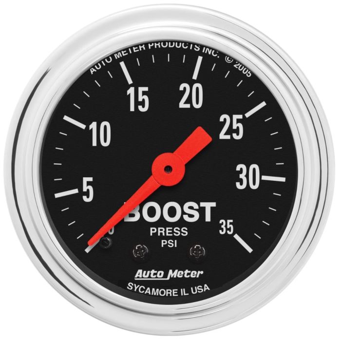 AutoMeter Gauge Boost 2-1/16in. 35 PSI Mechanical Traditional Chrome - 2404