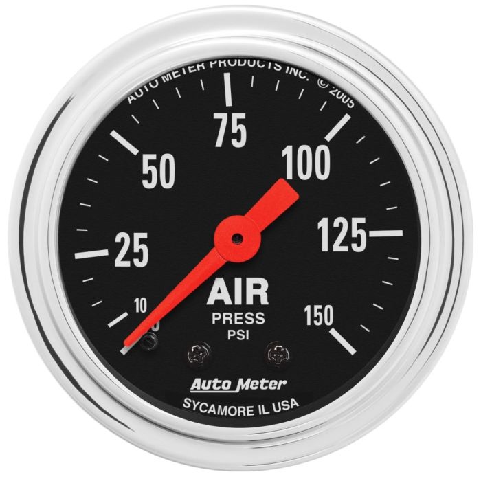 AutoMeter Gauge Air Pressure 2-1/16in. 150 PSI Mechanical Traditional Chrome - 2420
