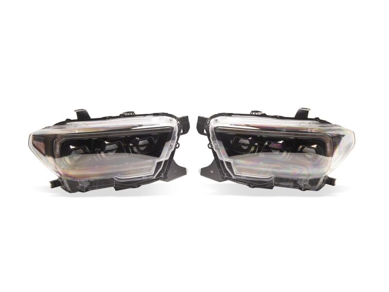 Raxiom 16-23 Toyota Tacoma CXR Series V2 LED Projector Headlights- Black Housing- Clear Lens - TT44175 - detail view