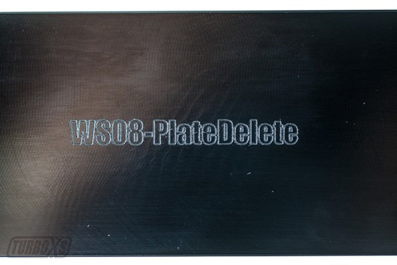 Turbo XS 08-14 Subaru WRX/STi Billet Aluminum License Plate Delete Black Machined TurboXS Logo - WS08-LPD-BLK-TXS