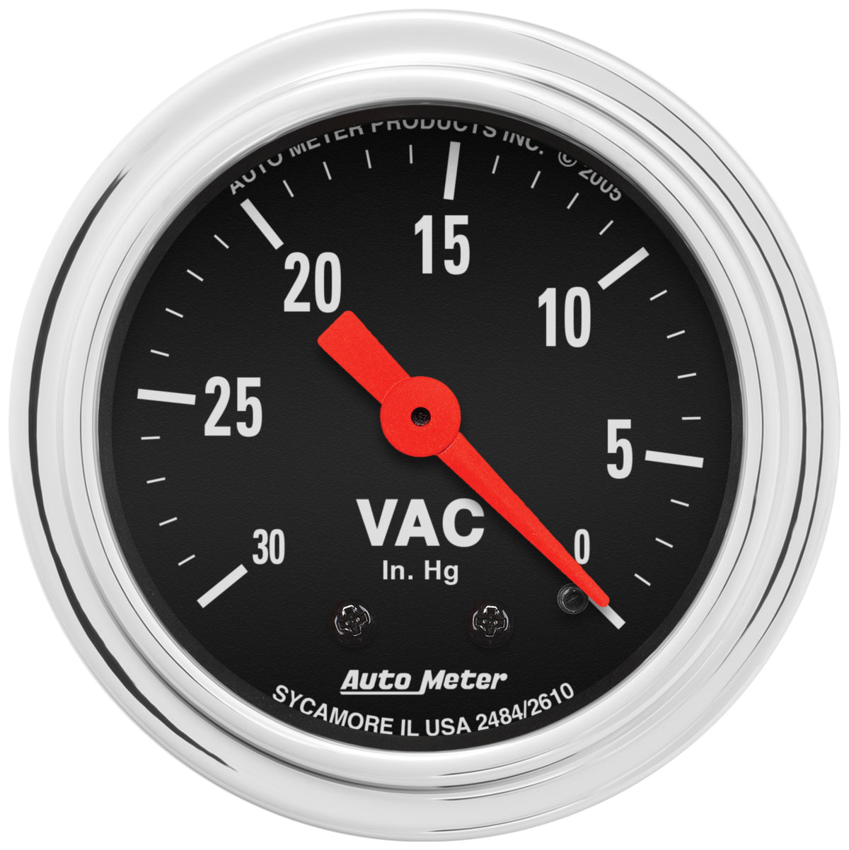 AutoMeter Gauge Vacuum 2-1/16in. 30Inhg Mechanical Traditional Chrome - 2484