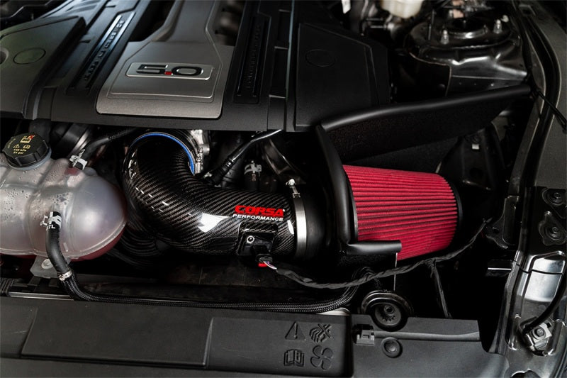 Corsa 2018+ Ford Mustang GT 5.0L V8 DryTech 3D Open Element Carbon Fiber Air Intake - Black - 44006D