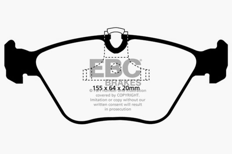 EBC 01-07 BMW M3 3.2 (E46) Ultimax2 Rear Brake Pads - UD683 for 1999-2006 BMW 3 Series - front view