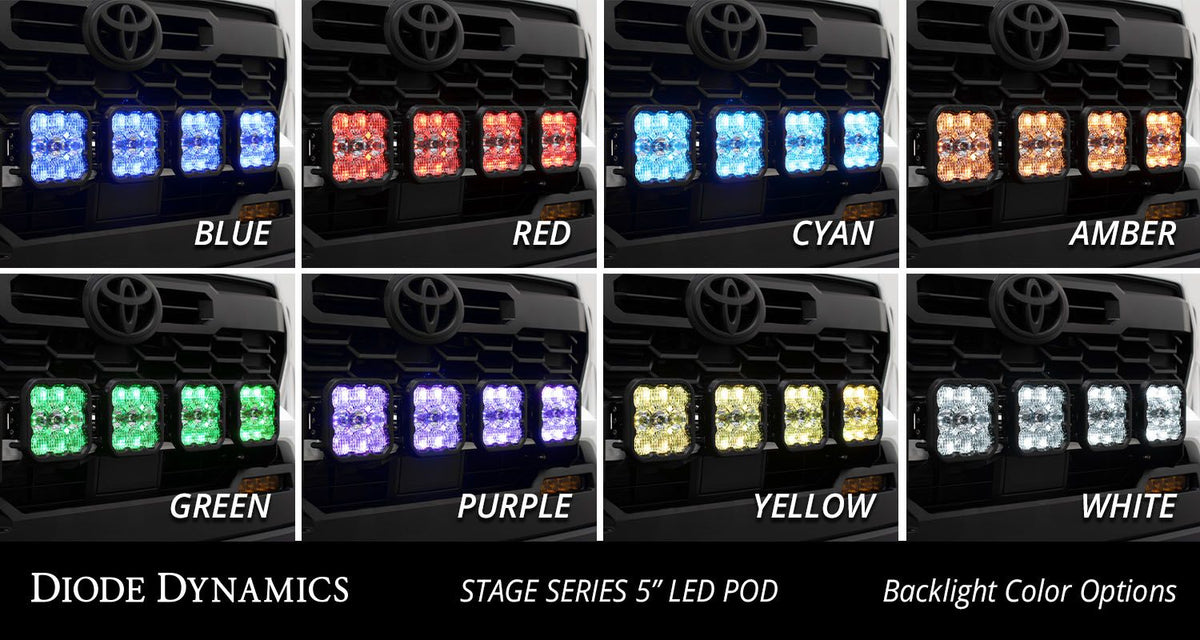 Diode Dynamics 2024 Toyota Tacoma SS5 Grille CrossLink Lightbar Kit - Sport Yellow Combo - DD8028