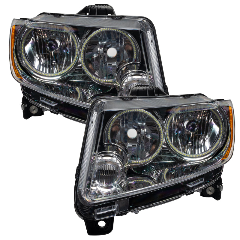 Oracle 11-13 Jeep Grand Cherokee Pre-Assembled Halo Headlights (Non HID) Chrome - UV/Purple - 7070-007