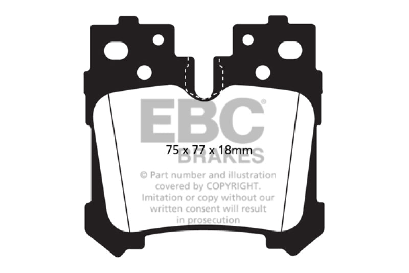 EBC 07+ Lexus LS460 4.6 Yellowstuff Rear Brake Pads - DP41812R