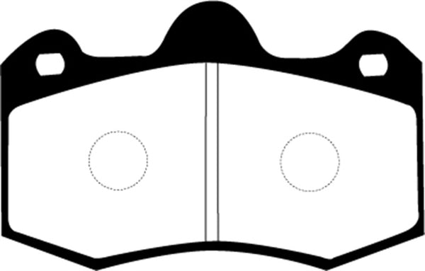 EBC 11+ Mclaren MP4-12C 3.8 Twin Turbo Yellowstuff Rear Brake Pads - DP4036R for 2010-2019 Lotus Evora - front view