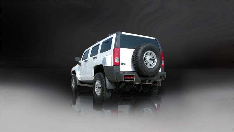 Corsa 2006-2008 Hummer H3 3in Cat-Back Dual Rear w Single 4in Black Pro-Series Tips - 14212BLK
