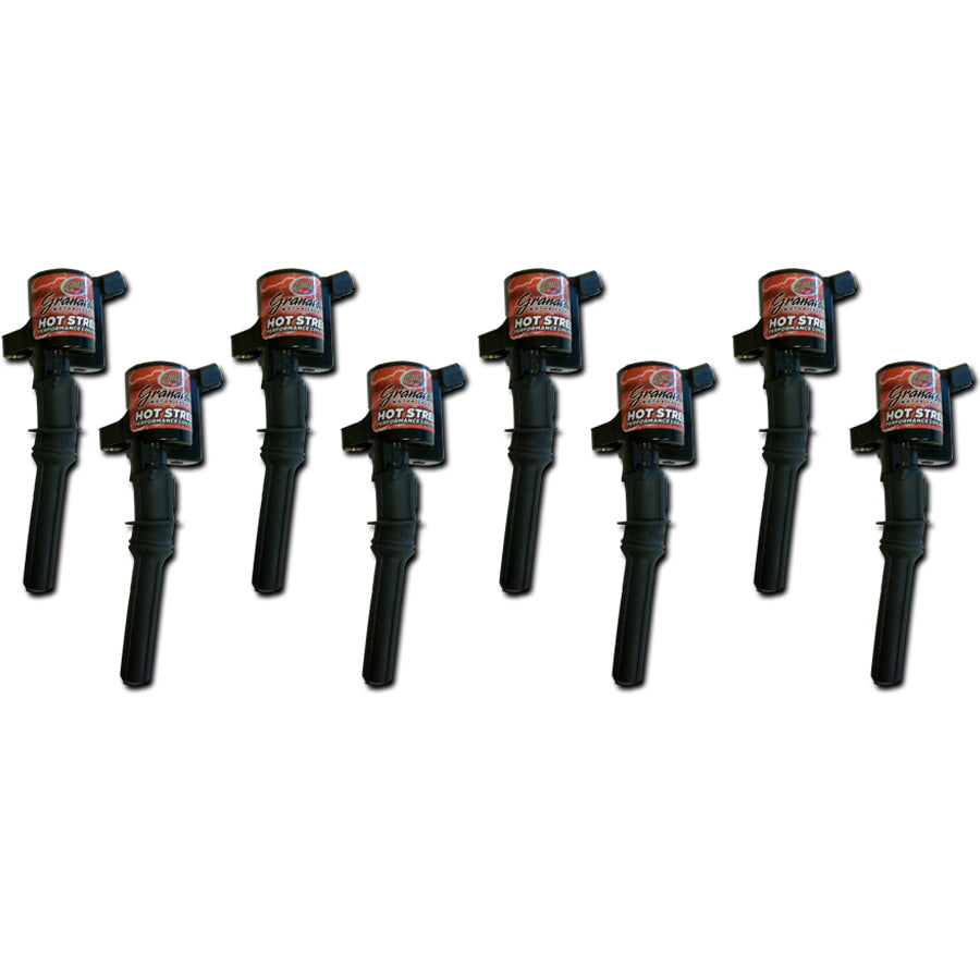 Granatelli 97-04 Ford 4.6L/5.4L 2V Hot Street Coil Packs - Black (Set of 8) - 25-2001