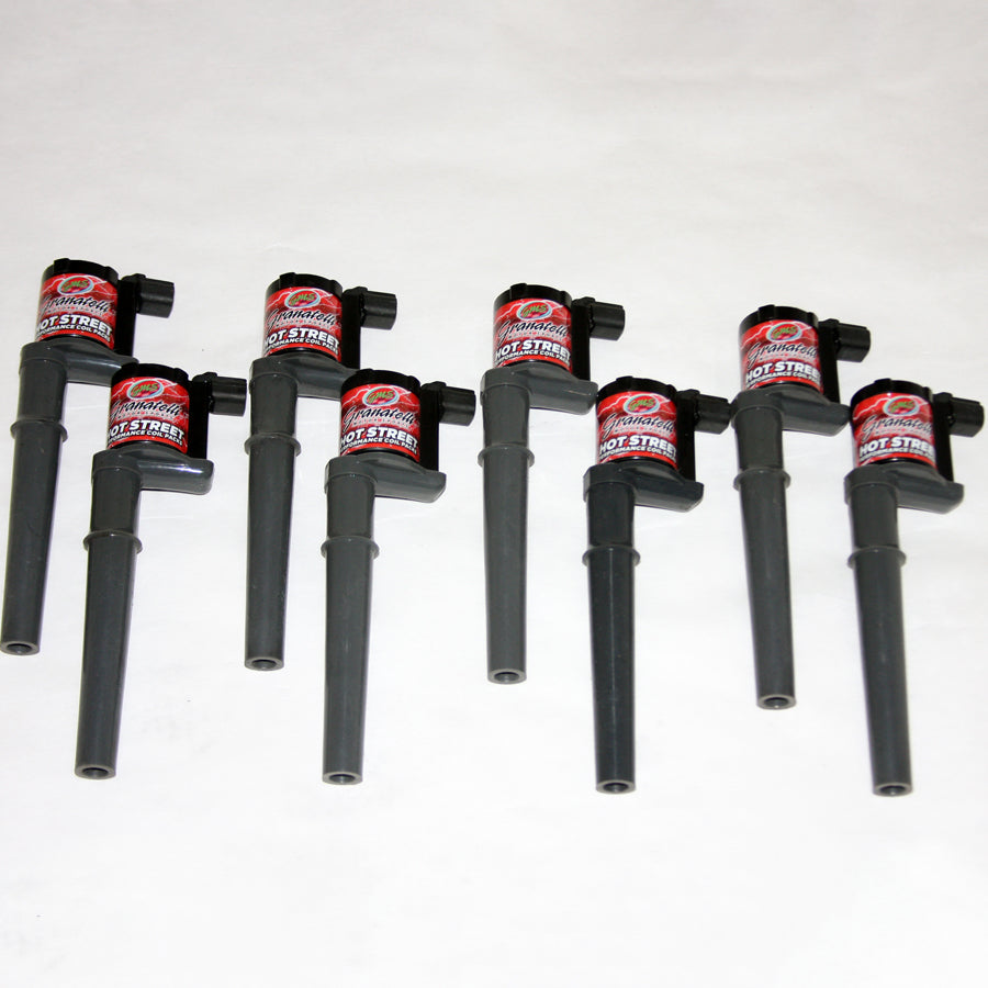 Granatelli 99-14 Ford 4.6L/5.4L/5.8L 4V Hot Street Coil Packs - Black (Set of 8) - 25-4001