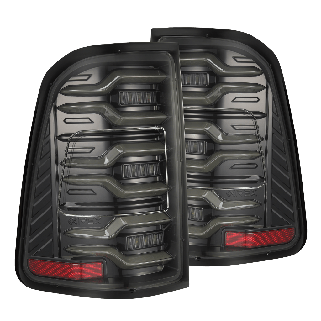 Alpharex 2025 Dodge Ram 1500 Luxx-Series LED Tail Lights - Alpha Black - 640032 for 2025 Dodge Ram 1500 - front view
