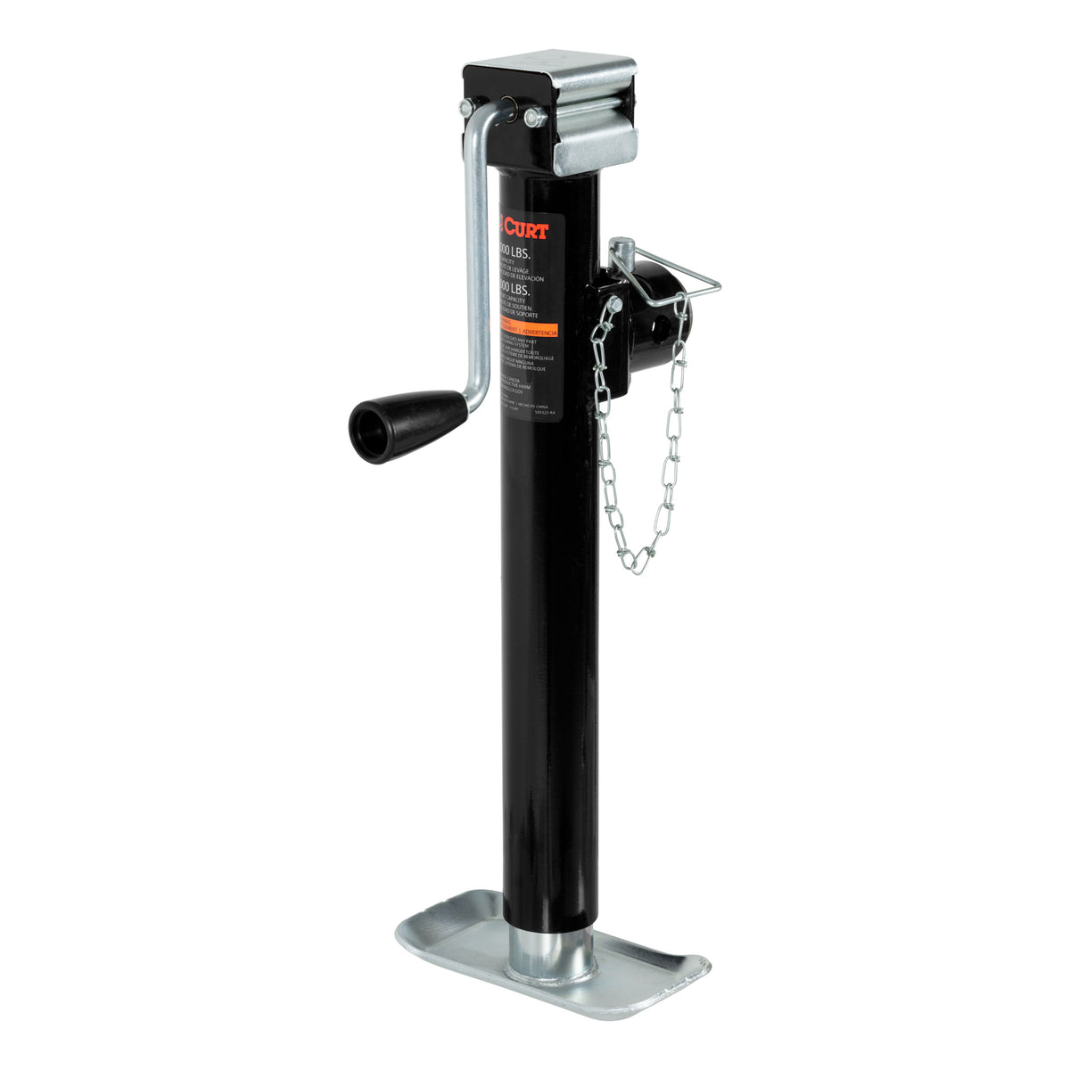 CURT 25005 Weld-On Pipe-Mount Swivel Trailer Tongue Jack, 5,000 lbs. Support Capacity, 15-1/2 Inches Vertical Travel