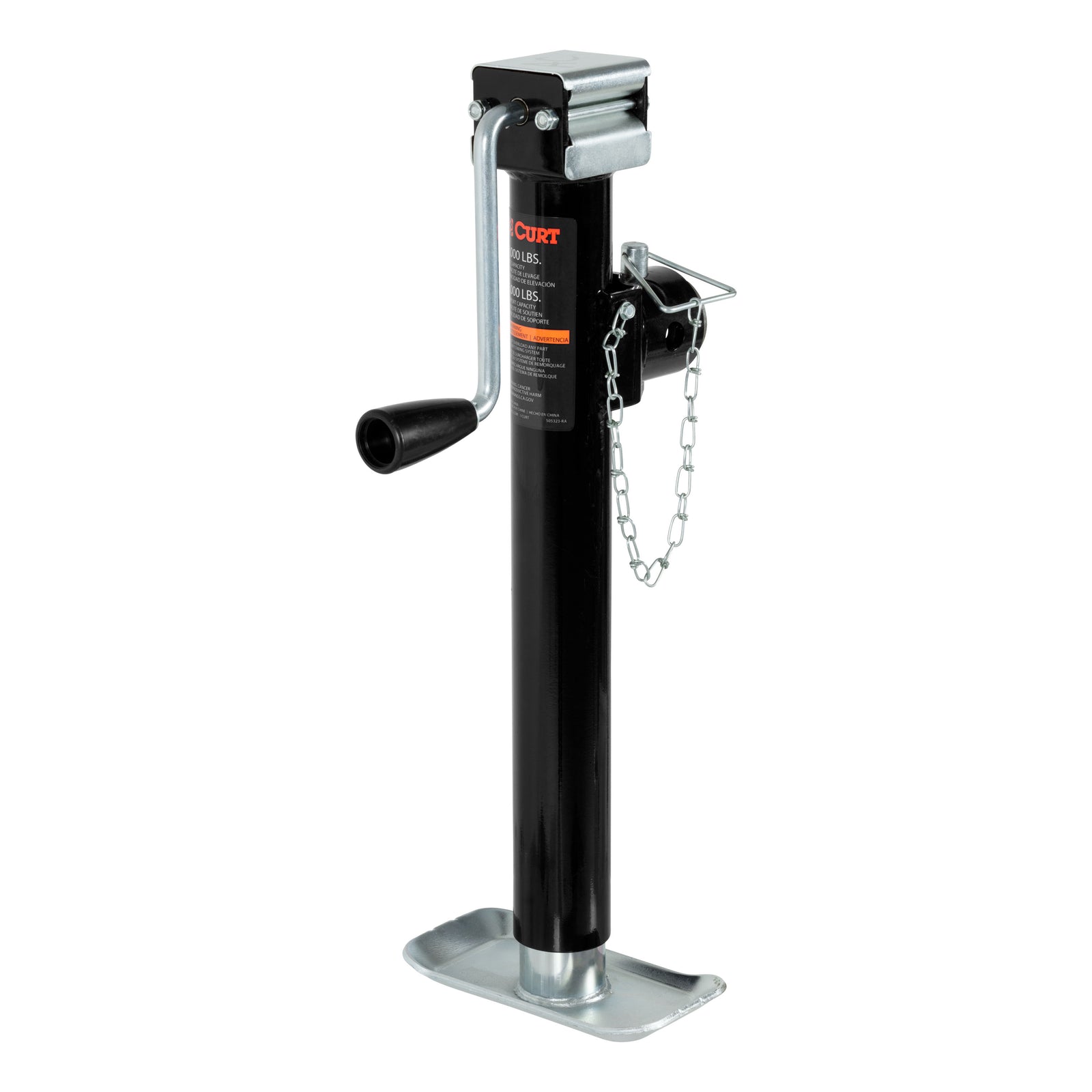 CURT 25005 Weld-On Pipe-Mount Swivel Trailer Tongue Jack, 5,000 lbs. Support Capacity, 15-1/2 Inches Vertical Travel