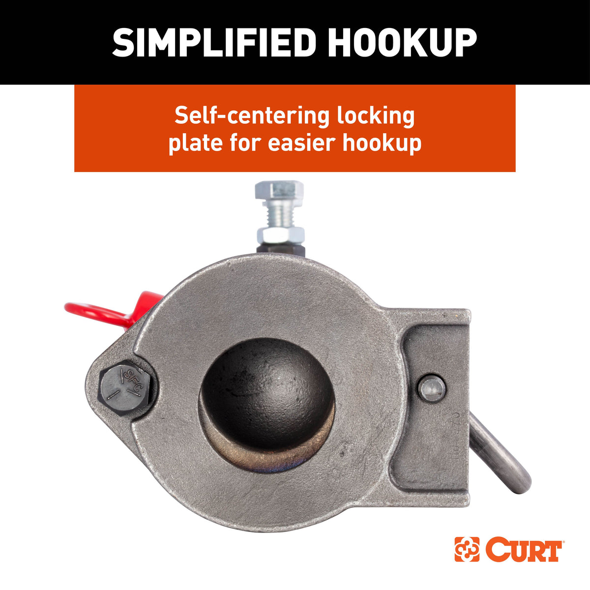 CURT 25030 2-5/16" Adjustable Gooseneck Coupler, 30K, Round Tube