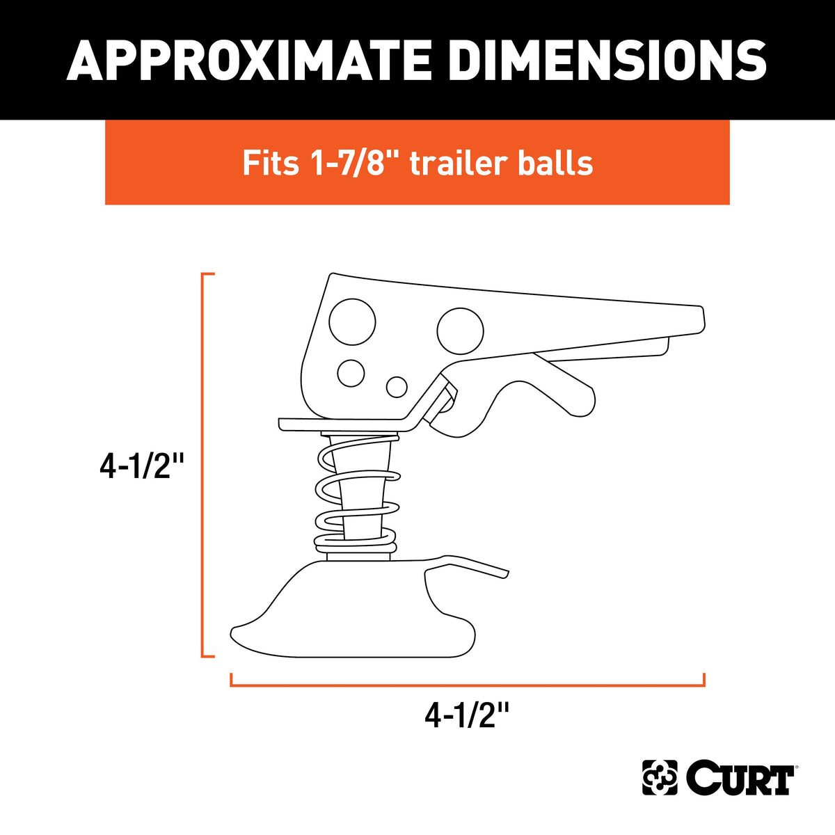 CURT 25094 Posi-Lock Coupler Replacement Latch for 1-7/8-Inch Trailer Hitch Ball
