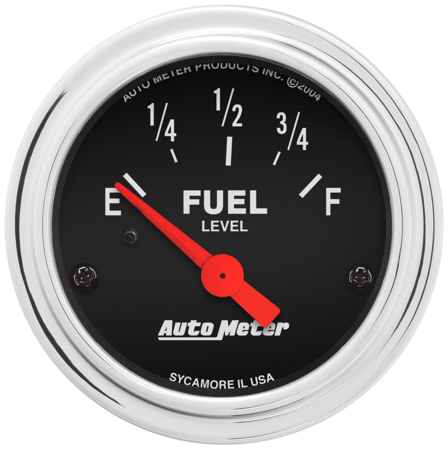 Autometer Traditional Chrome 52mm Short Sweep 0 Ohm - 90 Ohm Full Electrical Fuel Level Gauge - 2514