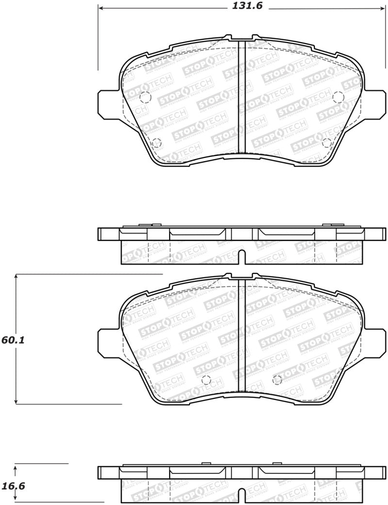 StopTech Performance 14-18 Ford Fiesta Front Brake Pads - 309.17300