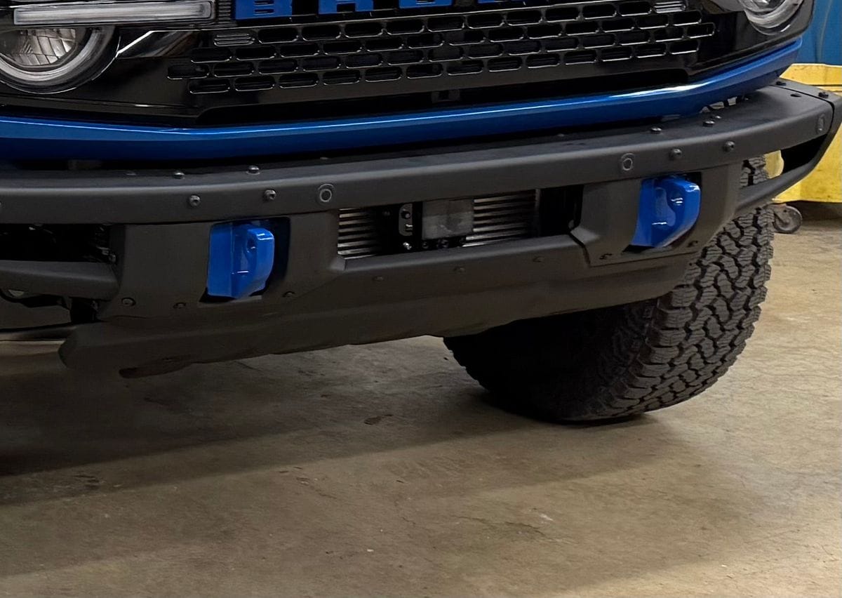 UPR - Front Tow Hook Pair Blue (fits 21-26 Ford Bronco & Raptor with HD Modular Bumper) - 2530-01