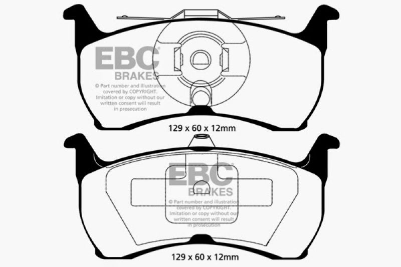 EBC 93-00 Aston Martin Virage 5.3 (PBR Caliper) Yellowstuff Rear Brake Pads - DP41504R