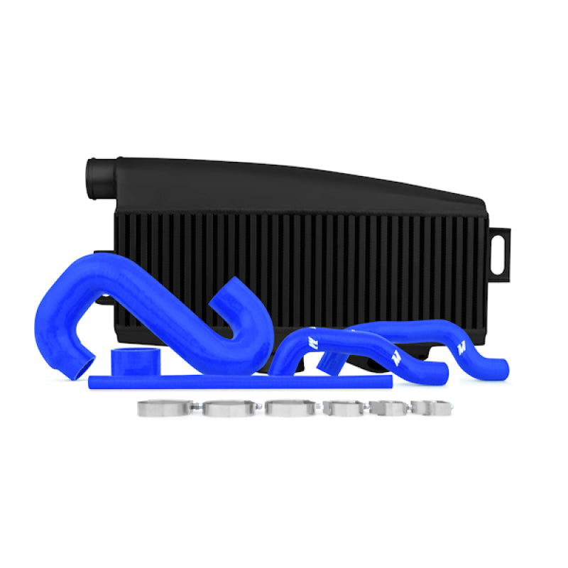 Mishimoto Subaru 02-07 WRX/04-07 STi Top-Mount Intercooler Kit - Powder Coated Black &amp; Blue Hoses - MMTMIC-WRX-01BKBL
