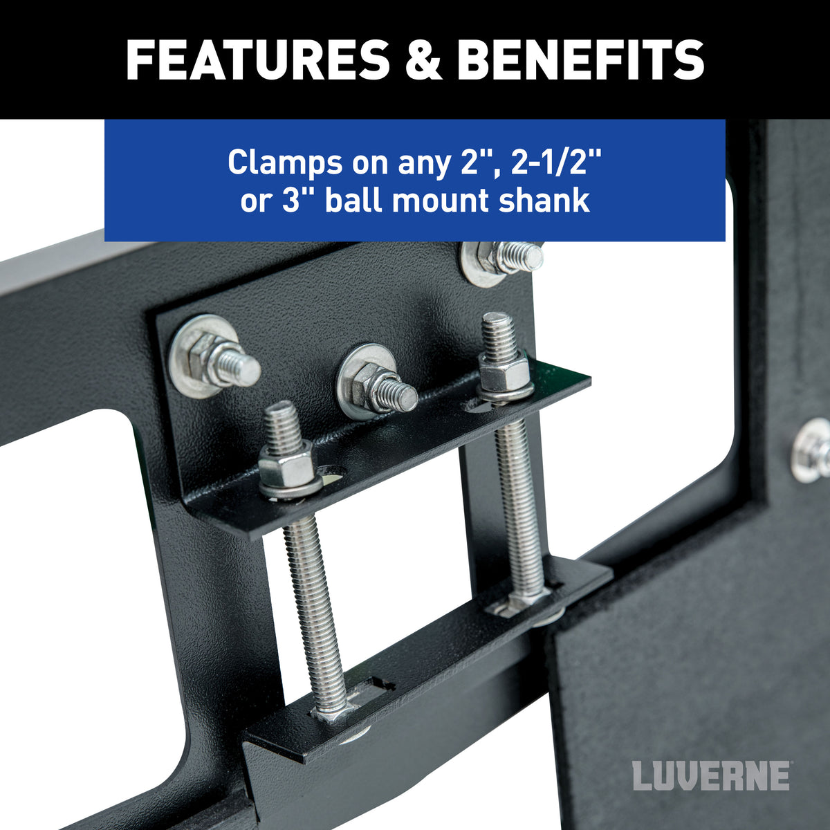 LUVERNE 255200 15-Inch Long Textured Rubber Tow Guard Hitch-Mounted Mud Flaps for 2, 2-1/2 or 3-Inch Ball Mount Shank