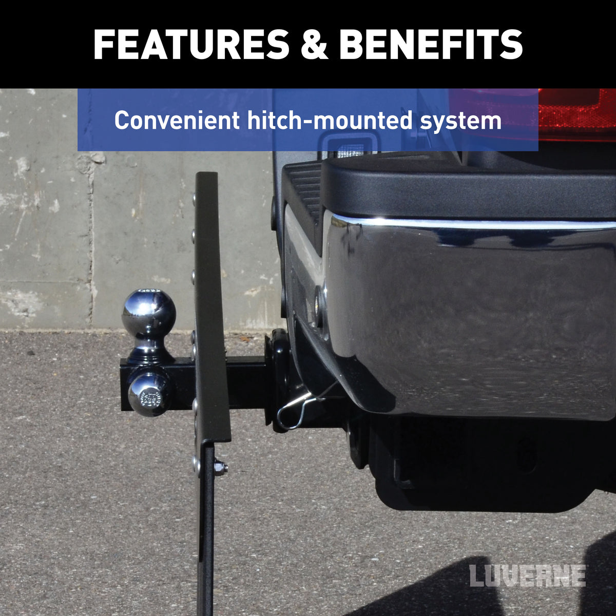 LUVERNE 255300 20-Inch Long Textured Rubber Tow Guard Hitch-Mounted Mud Flaps for 2, 2-1/2 or 3-Inch Ball Mount Shank
