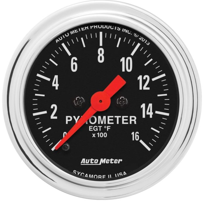Autometer Traditional Chrome 2-1/16in 0-1600 Deg F Digital Stepper Motor Pyrometer - 2554