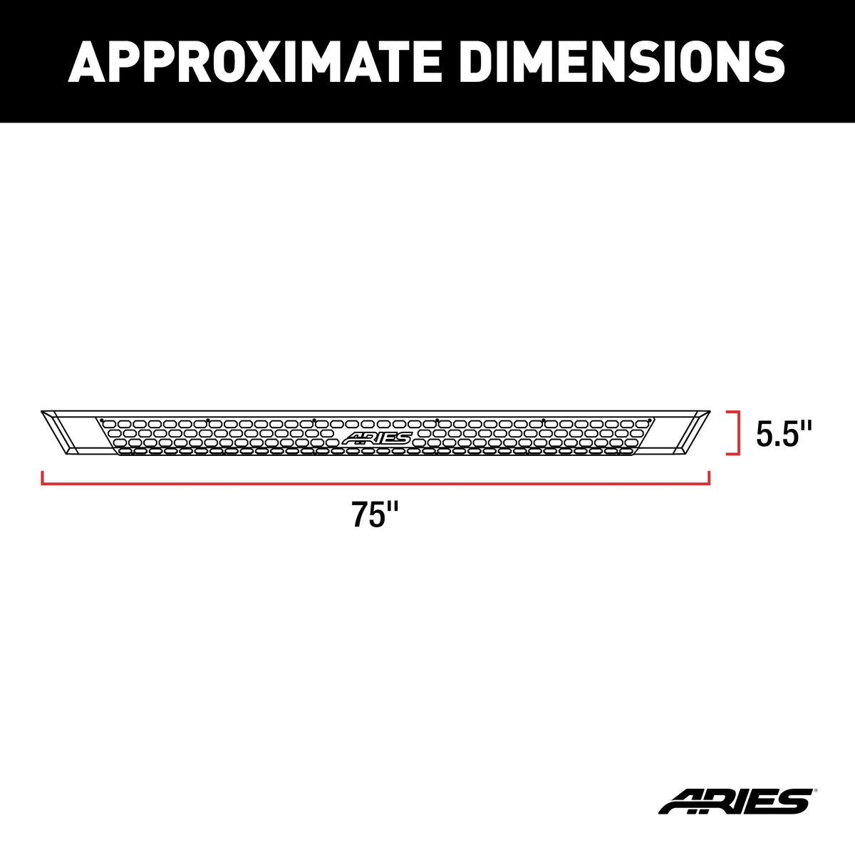 ARIES 2556012 AdvantEDGE Black Aluminum 75-Inch Truck Running Boards, Select Ford F-150, F-250, F-350 Super Duty