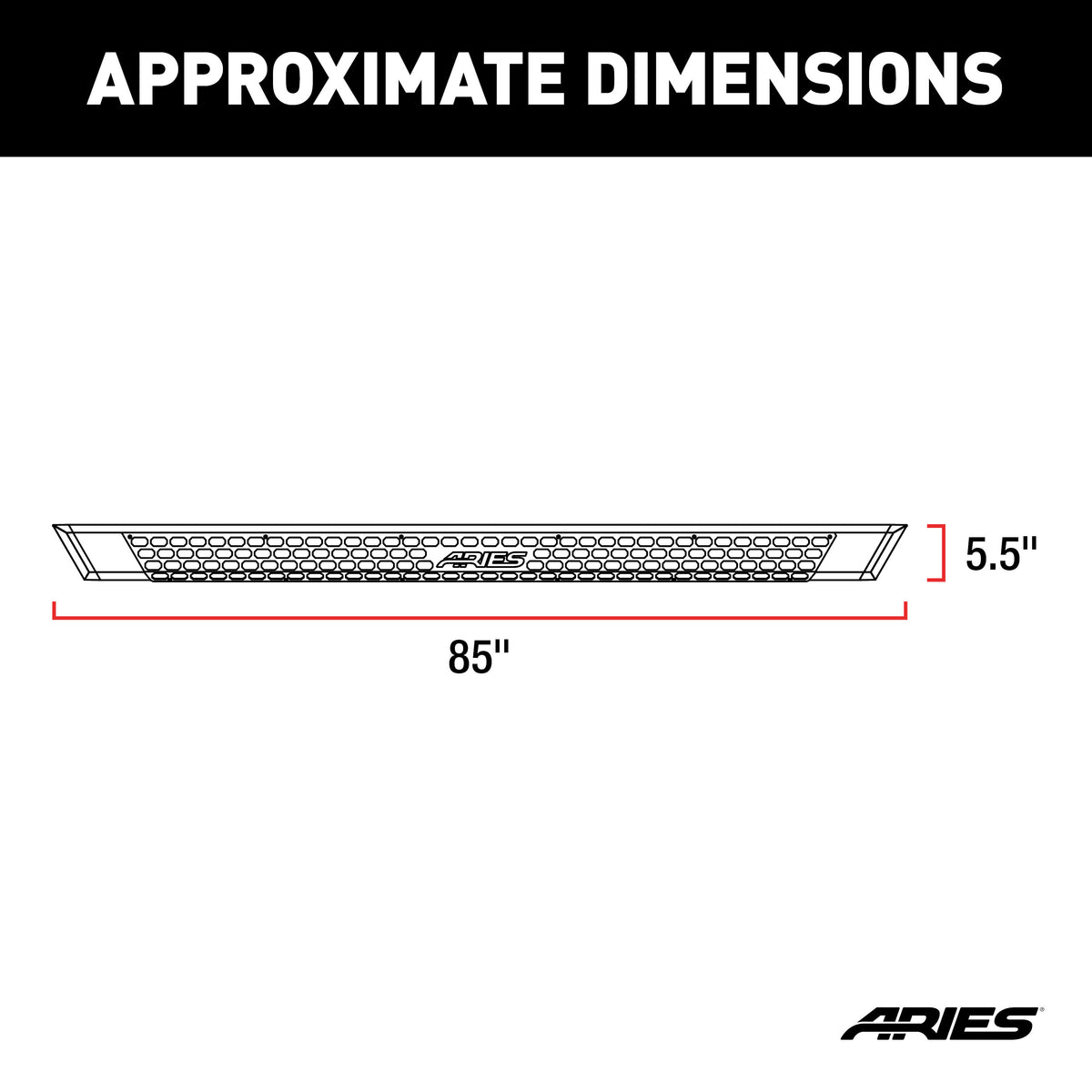 ARIES 2556055 AdvantEDGE Black Aluminum 85-Inch Truck Running Boards, Select Toyota Tundra Crew Cab
