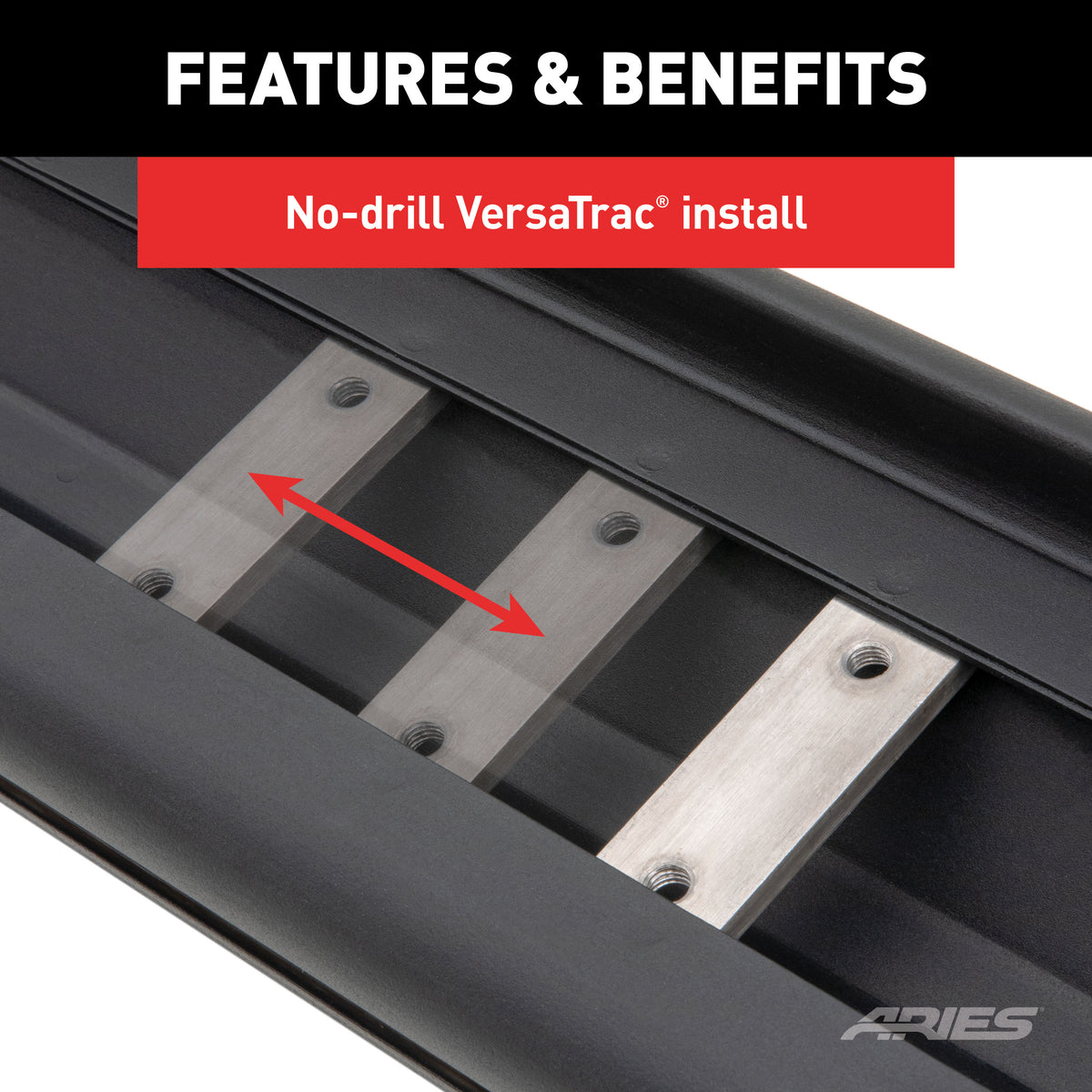 ARIES 2558027 AscentStep Black Steel 5-1/2 x 75-Inch Truck Running Boards, Select Toyota Tacoma